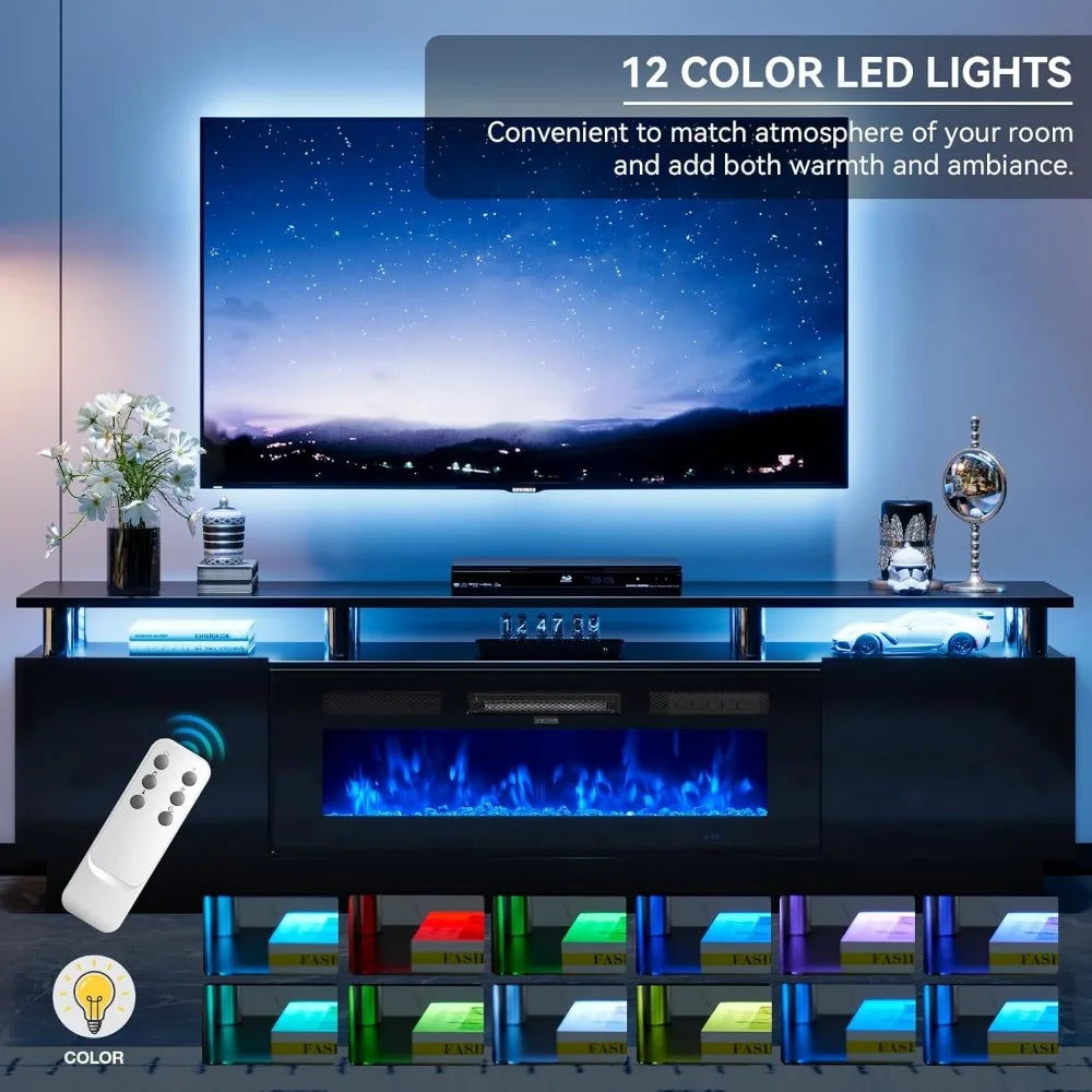 70" Modern Electric Floating TV Stands Wall Mounted