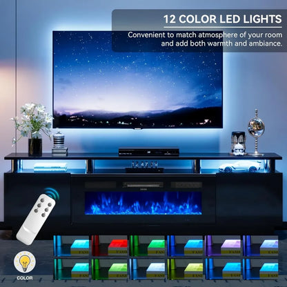 70" Modern Electric Floating TV Stands Wall Mounted