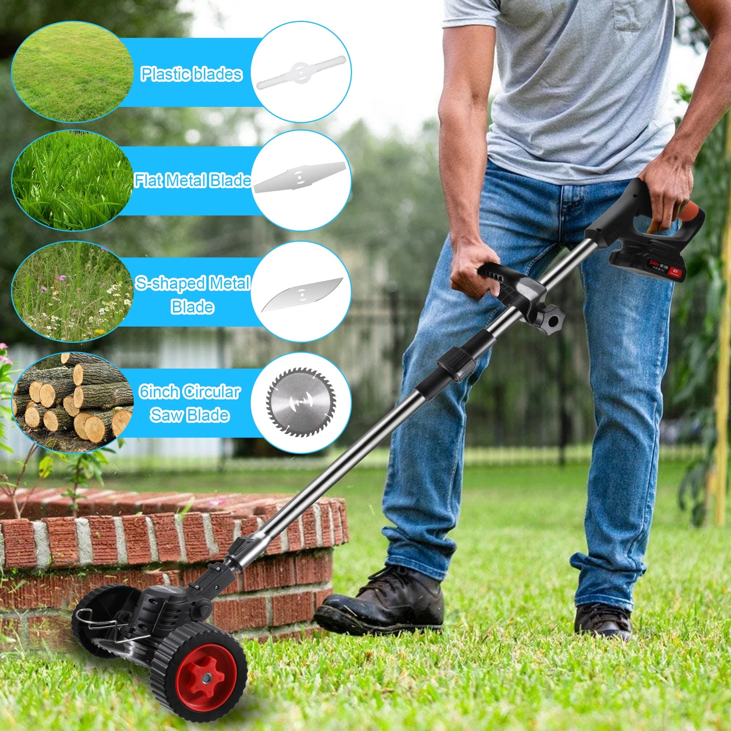 Electric Lawn Mower Cordless Grass Trimmer