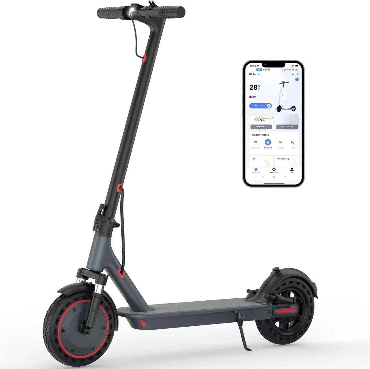 500W 22MPH Adult 10inch Electric Scooter Shock-absorbing