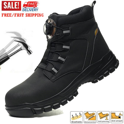 High Top Steel Toe Boots Slip Resistant Anti-Puncture