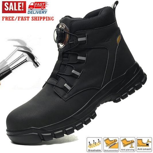 High Top Steel Toe Boots Slip Resistant Anti-Puncture