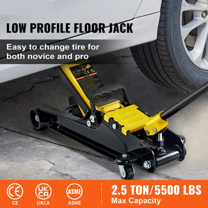 2.5T Floor Hydraulic Jack with Single Piston Lift Pump