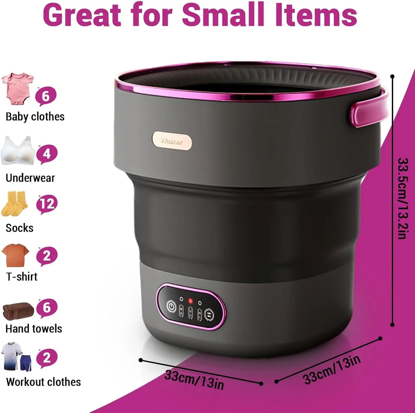 13L Portable Washer 3 Cleaning Modes