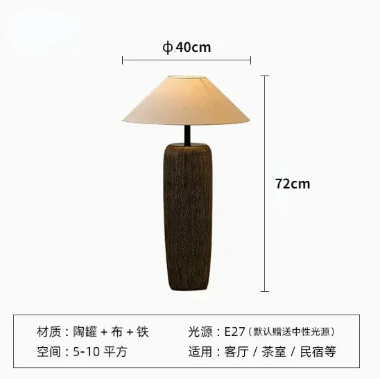 Ceramic Lamp Wabi Sabi Style Vintage Japanese Floor Lamp