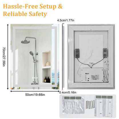 50/60/100/120cm LED Bathroom Mirror Built-in Bluetooth Speaker