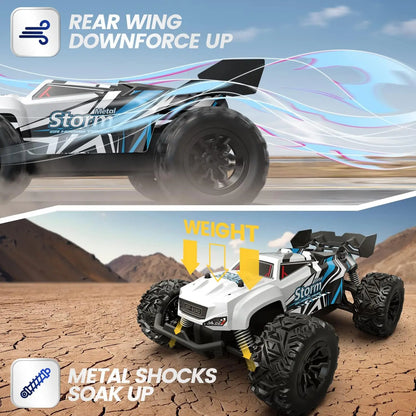 All-Terrain RC Truck: Age 8-12, 2 Batteries, 40 Min Play, Off-Road