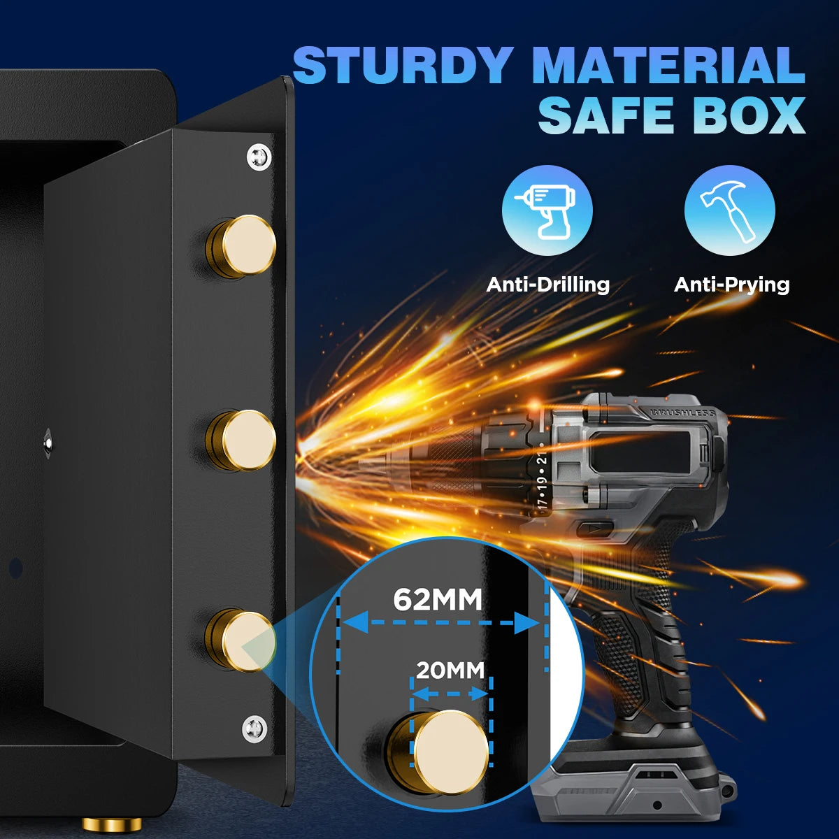 Home Security Safe Box with Adjustable Shelf