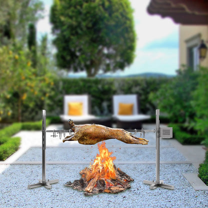 53" Electric BBQ Rotisserie Grill Kit, for Roasting Pig Lamb