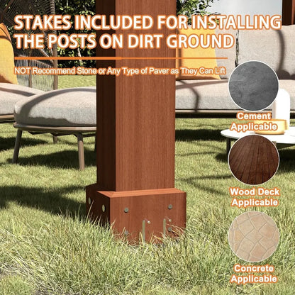 10x12 FT Cedar Pergola with Flat Roof