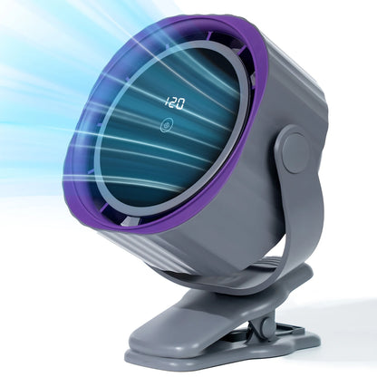 Portable Clip & Desktop Fan, Touch Screen 360° Adjustable