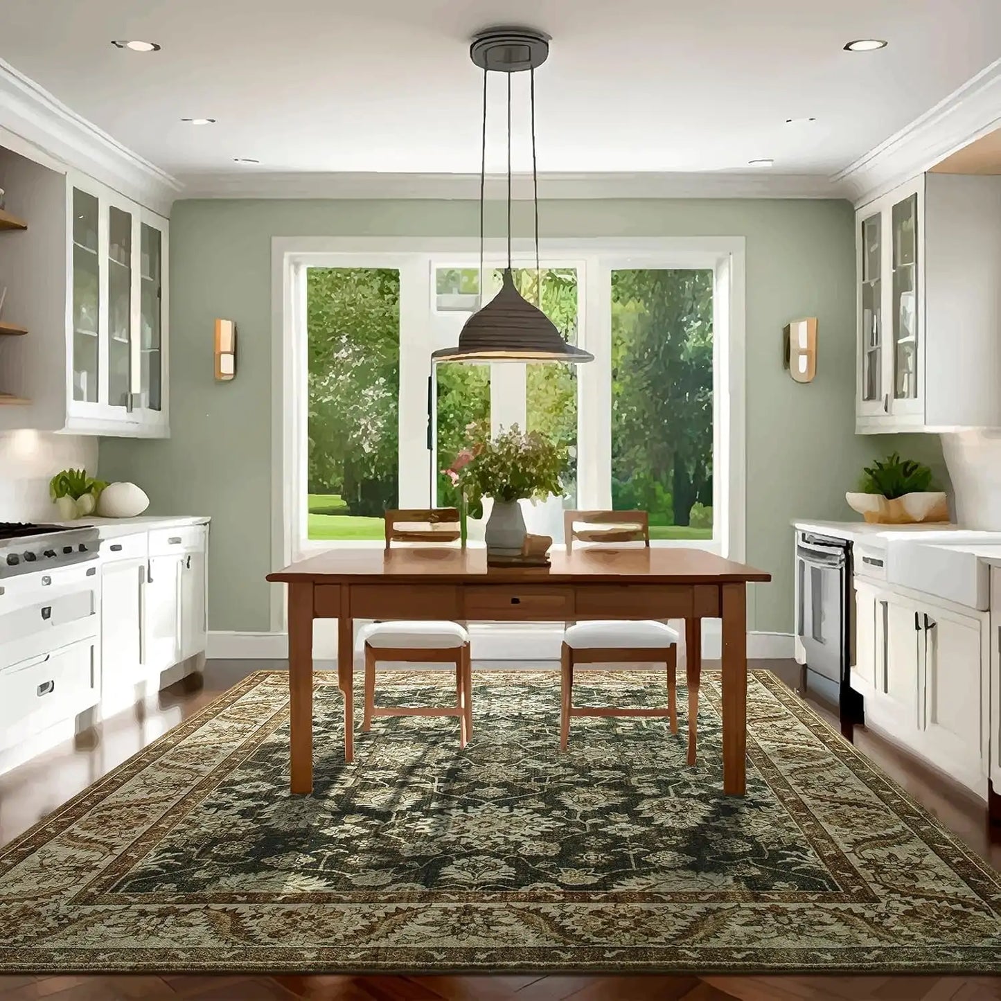 New Vintage Floral Rugs Soft Accent for Bedroom Living Room