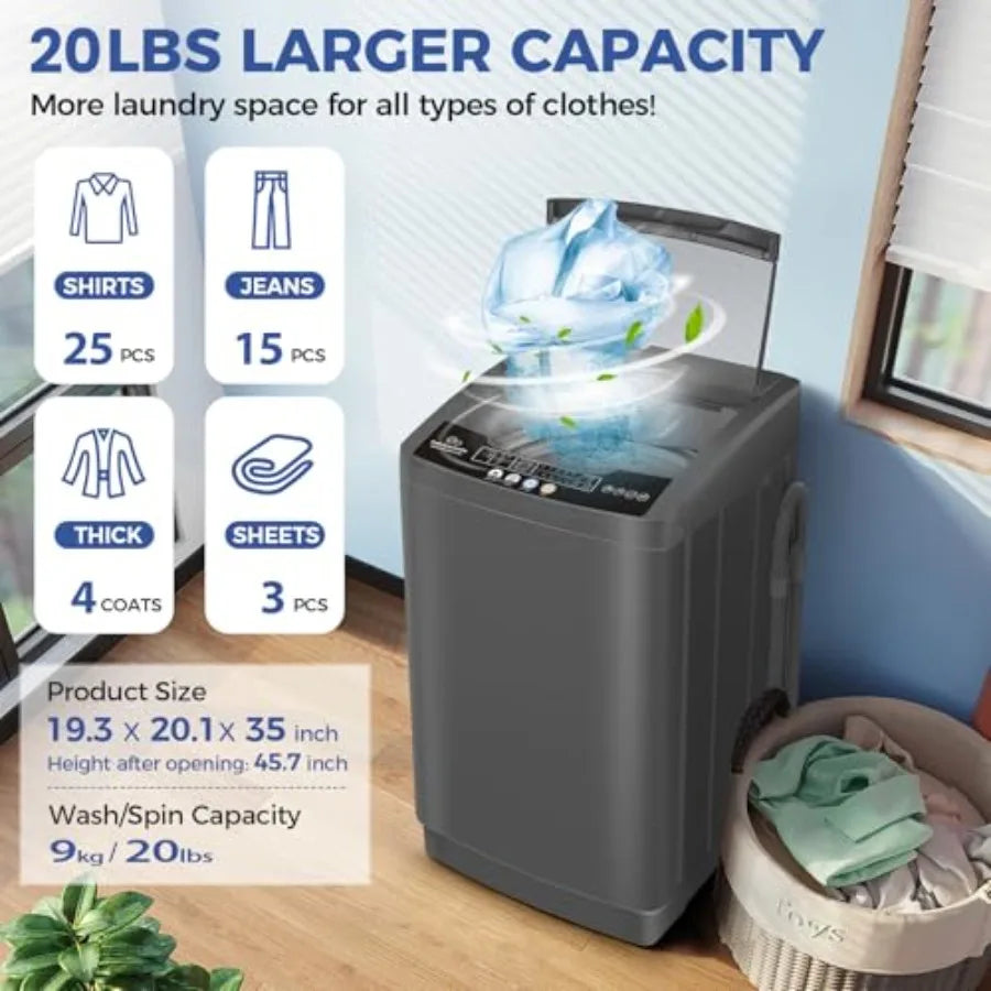 20Lbs Capacity Full-Automatic Washer and Dryer Combo