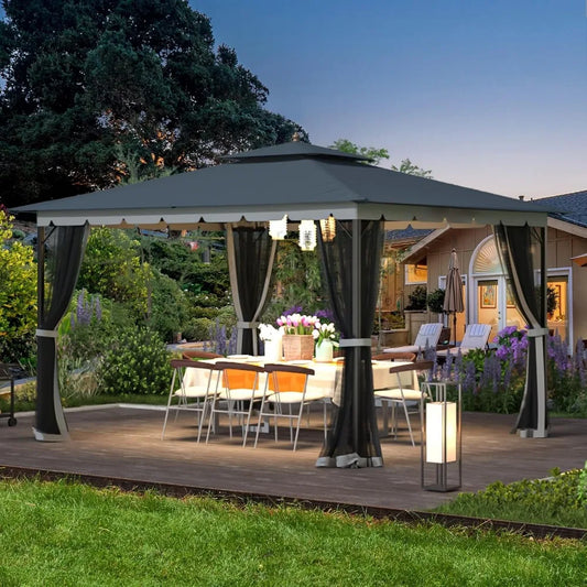 [Upgraded] 10x12 Gazebo with Mosquito Netting