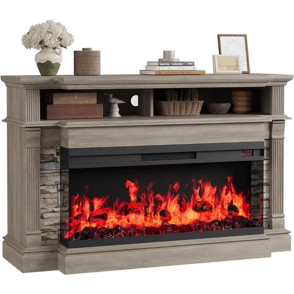 52" Fireplace Entertainment Center with 36" Electric Fireplace