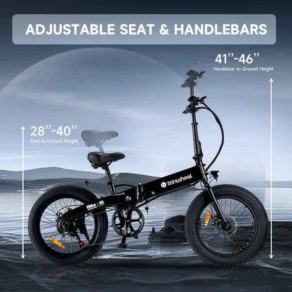 Foldable Electric Bicycle 20-inch tire with 5-Speed Transmission