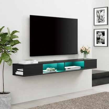80 Inch Wall-Mounted TV Stand with LED Light