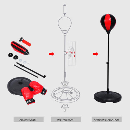 Children Adjustable Height Boxing Set