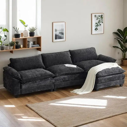 Beautiful Modern Sofa with Ottoman and Slipcover