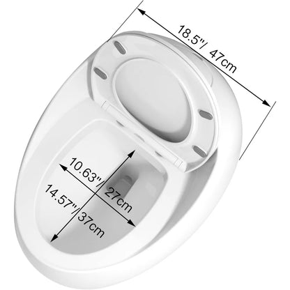 Egg-Shaped One-Piece Toilet 1.28 GPF Low-Flush Toilet with Soft Close Seat