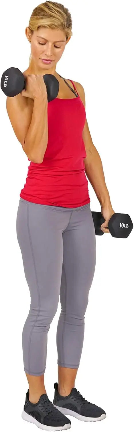 10-bls. Neoprene Coated Hex Dumbbells