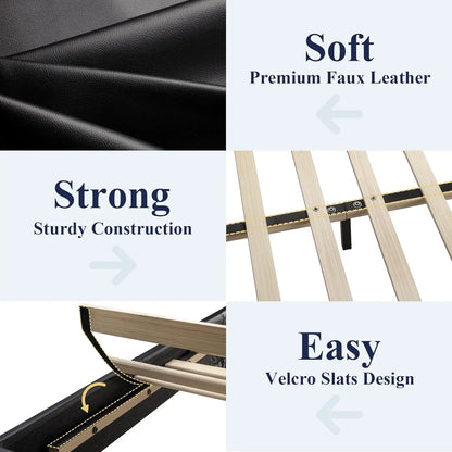 King Size Bed Frame with Adjustable Headboard