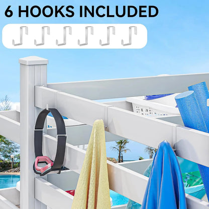 Pool Storage Bins with Towel Rack