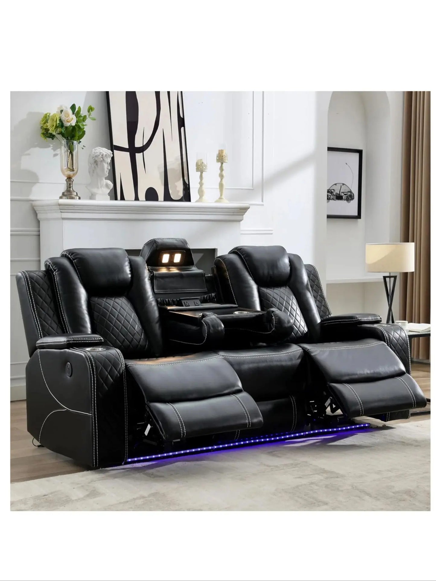 Power Reclining Sofa w/ Wireless Charger and Reading Light