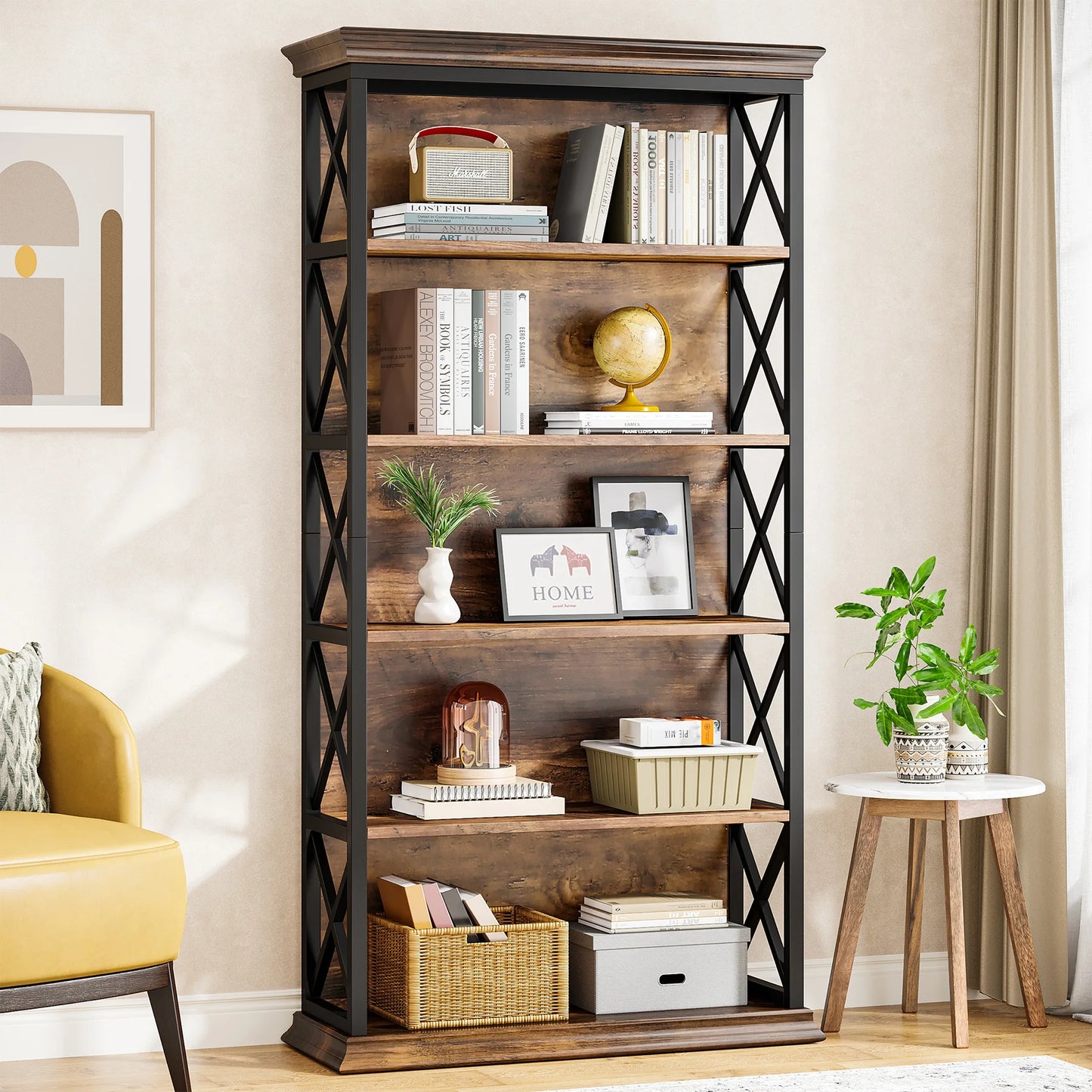71 Inches Industrial Bookshelf