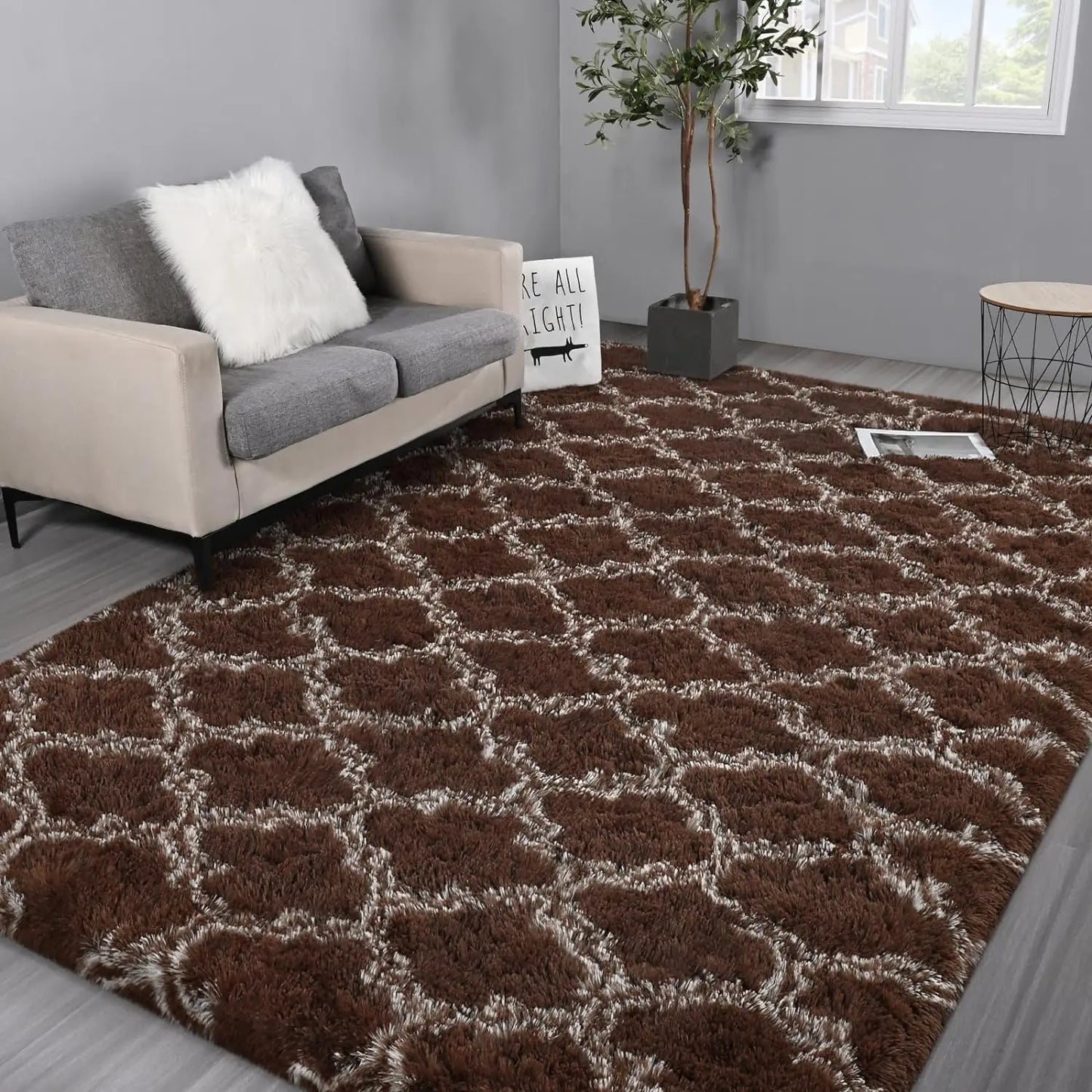 Large Shag Non-Slip Indoor Floor Rug for Kids Nursery Girl