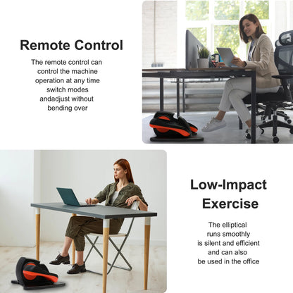 Under-Desk Elliptical Exerciser Pedal with Remote Control