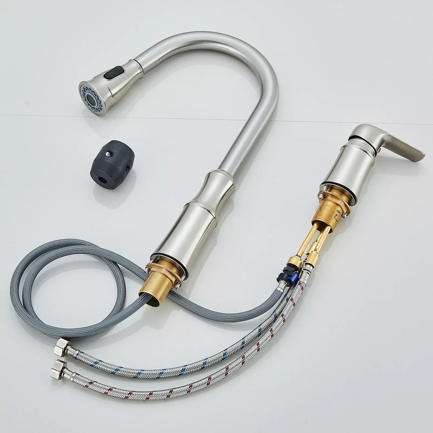 Matte Black Kitchen Sink Faucet with Pull Down Sprayer