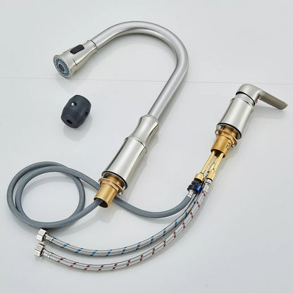 Matte Black Kitchen Sink Faucet with Pull Down Sprayer