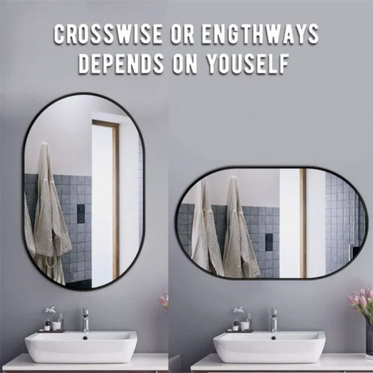 Black Framed Wall Bathroom Accent Vanity Mirror