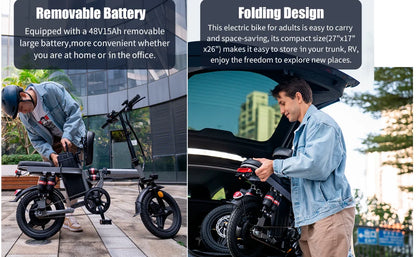 Electric Bike for Adults, 20MPH 35Miles 500W Brushless Motor
