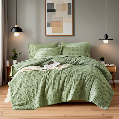 Solid color cut flower Queen size Comforter sets