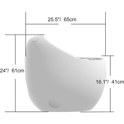 Egg-Shaped One-Piece Toilet 1.28 GPF Low-Flush Toilet with Soft Close Seat