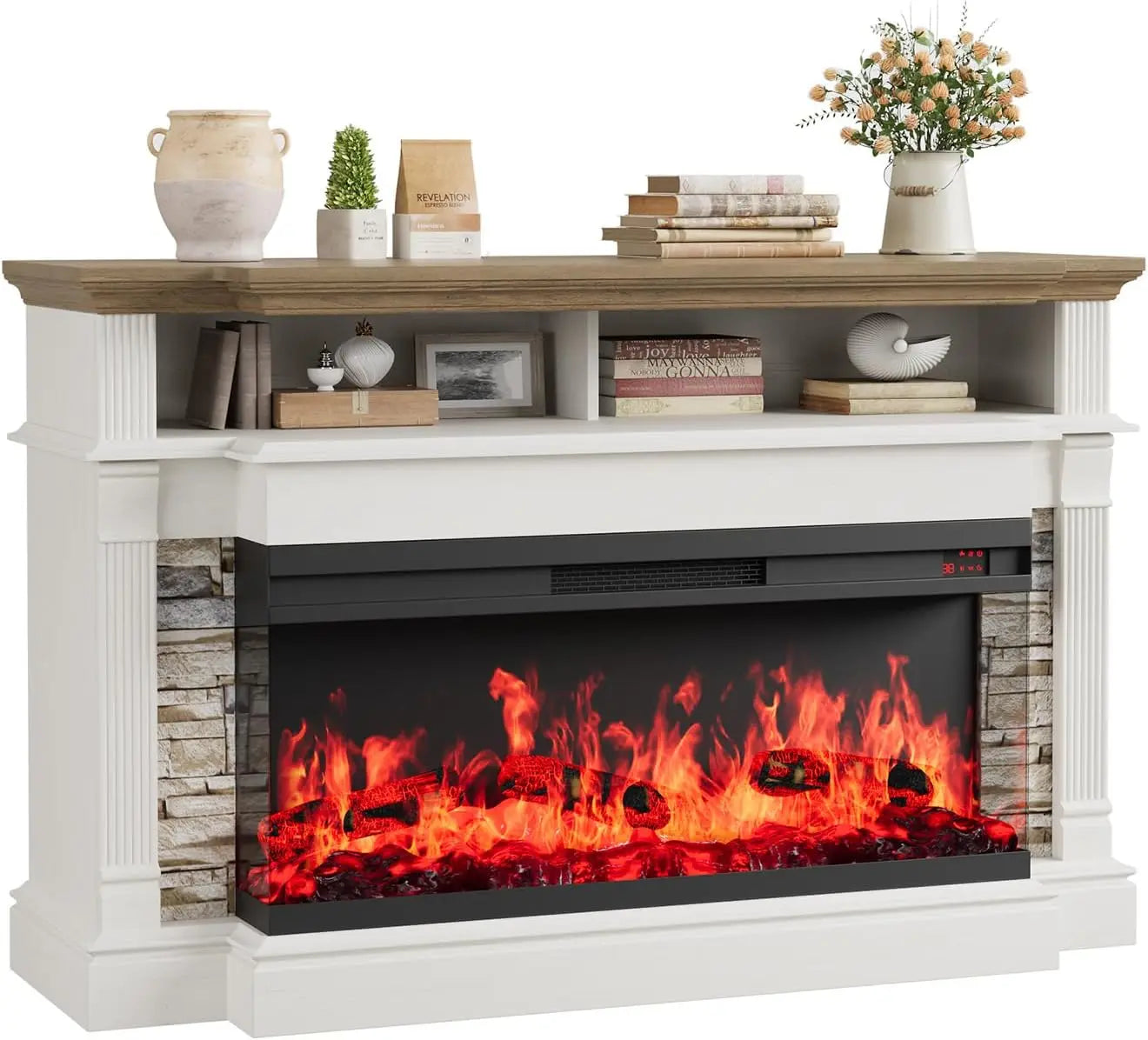 52" Fireplace Entertainment Center with 36" Electric Fireplace