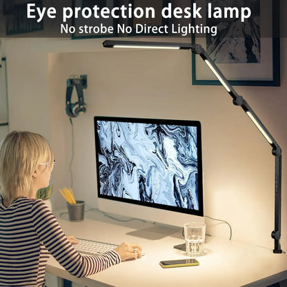LED Desk Lamp with Clamp with Three light sources