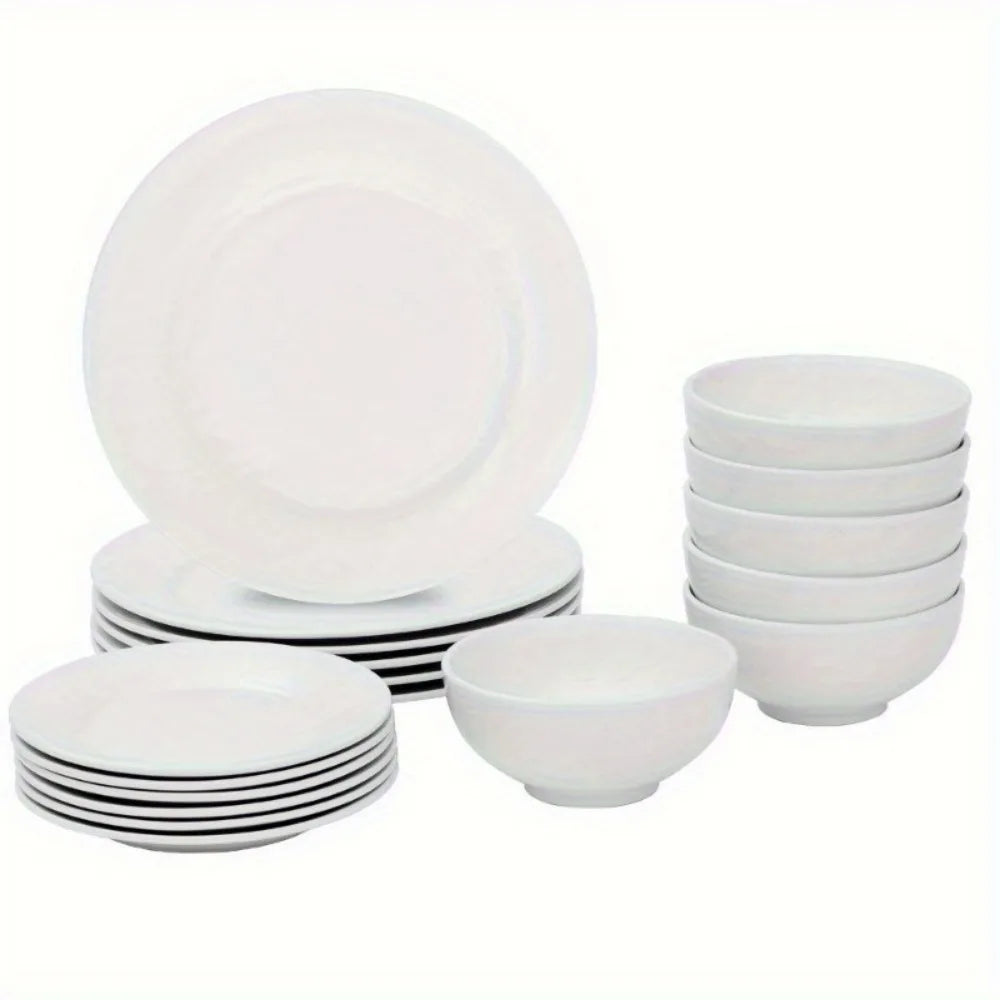 18-Piece Dinnerware Set Round Dinner Plates Dish Service For 6