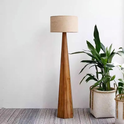 Solid wood floor lamp
