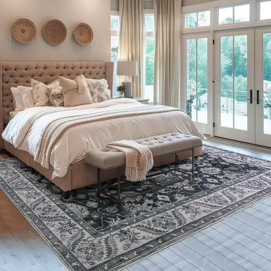 New Vintage Floral Rugs Soft Accent for Bedroom Living Room