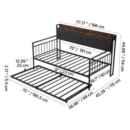 Twin/Full Size Daybed Frame w/ Charging Station