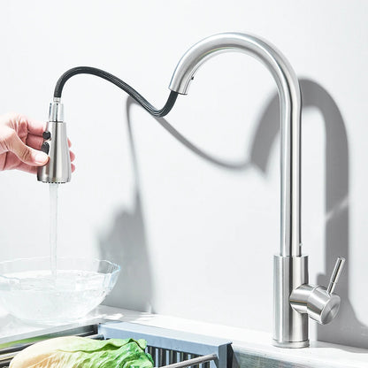 Kitchen Faucet Brushed Nickel Pull-out Sprayer