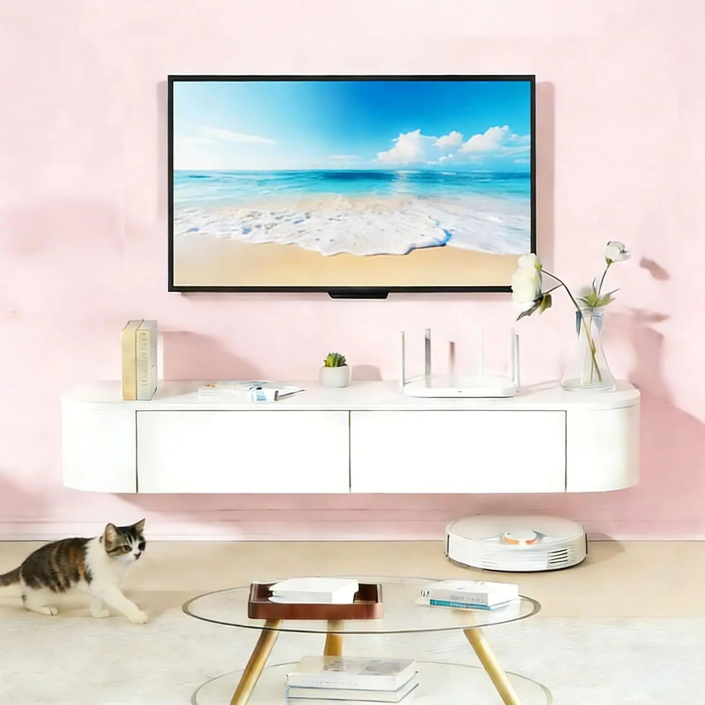 Floating TV Stand Wall Mounted Media Console