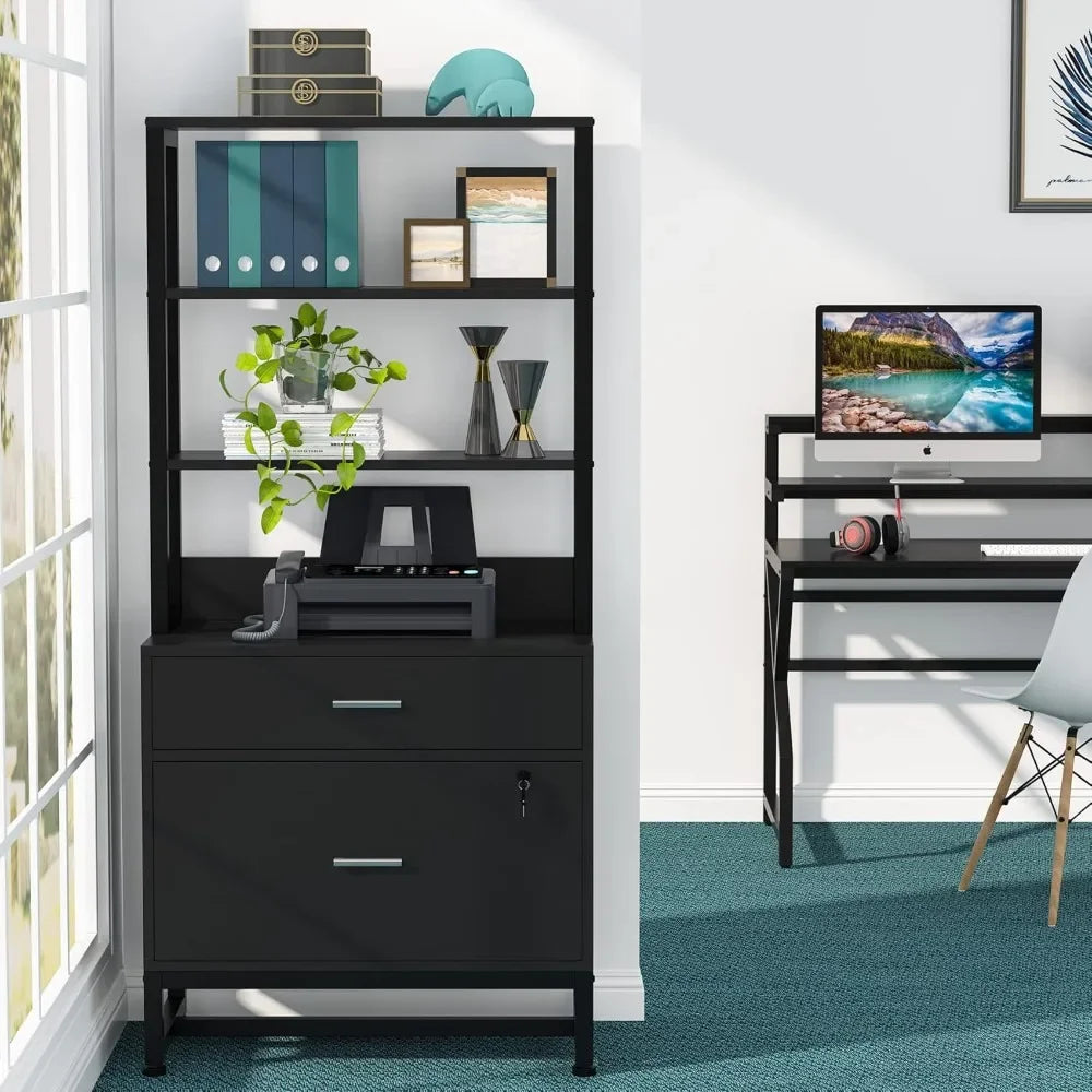 2 Drawer Letter Size Large Modern Filing Cabinet