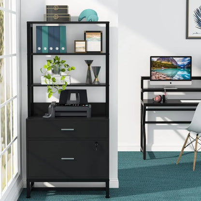 2 Drawer Letter Size Large Modern Filing Cabinet