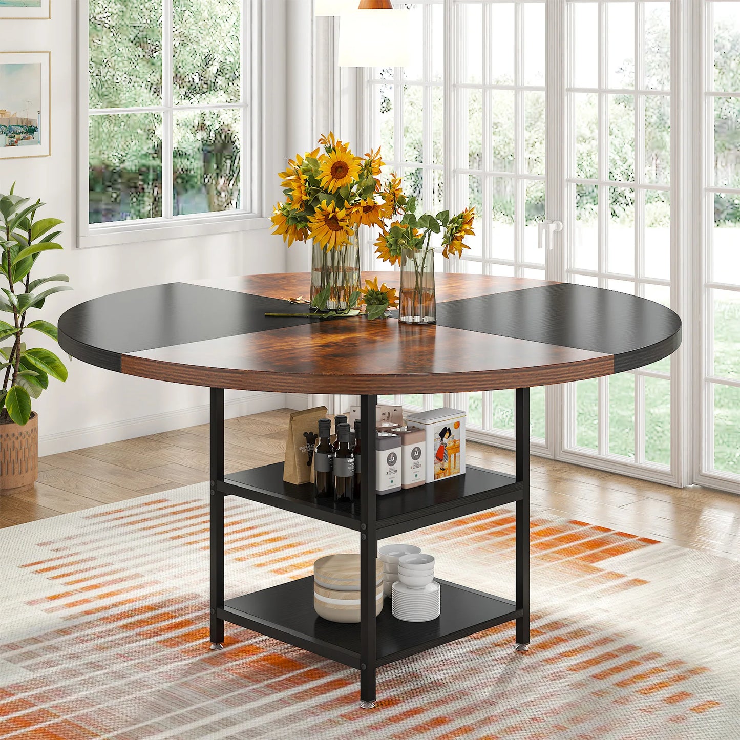 47-inch Round Dining Table for 4
