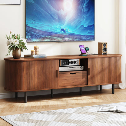 69" TV Stand w/ Power Outlet for TVs up to 80" w/ Adjustable Shelves
