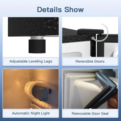 4.0 Cu.Ft Small Refrigerator with Freezer, for Dorms, and Offices